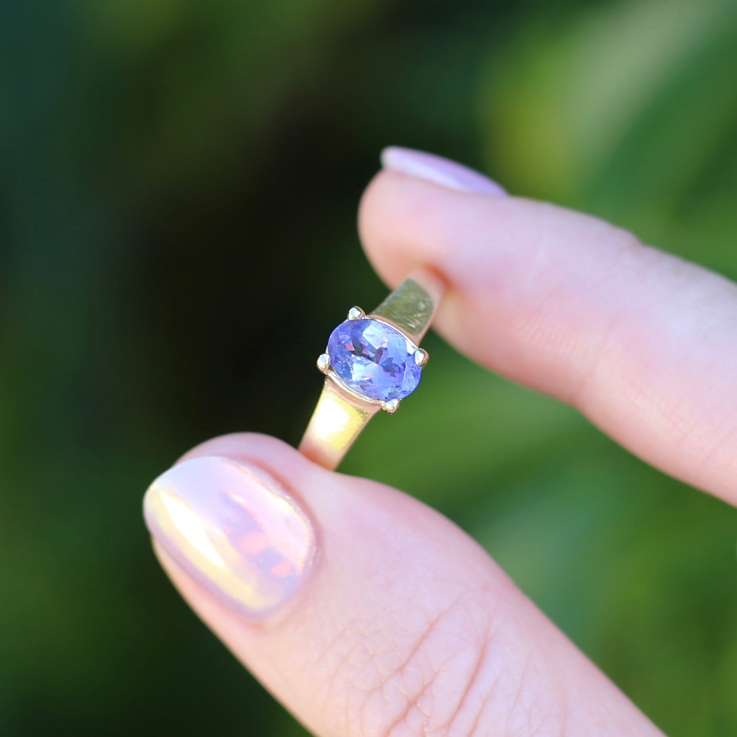 1.25ct Oval Tanzanite Ring, 14ct Yellow Gold, size N or just over 6.5