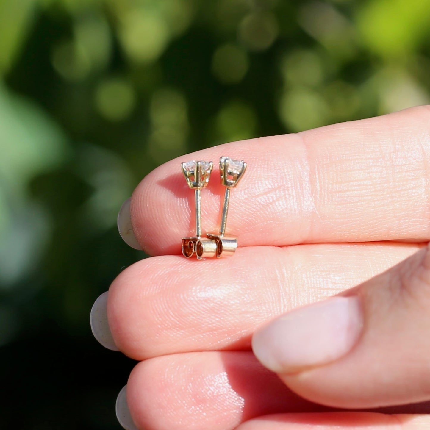 0.35ct TDW Diamond Studs, 10ct Yellow Gold Studs, 4 Claw Gold, 10ct Yellow Gold