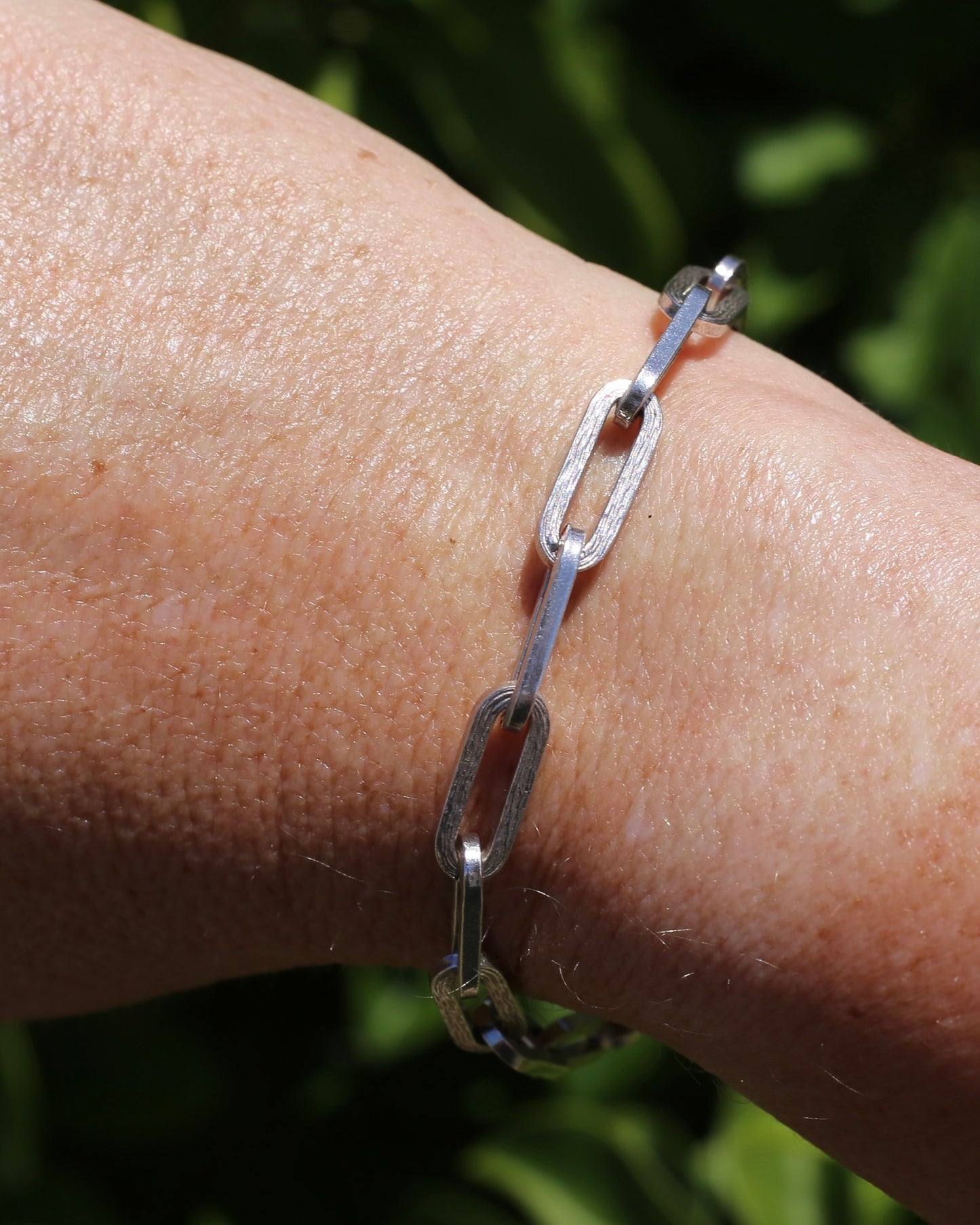 Vintage Textured 800 Silver Paperclip Bracelet, 800 Silver, 16.2g  21cm or 8.25 inches