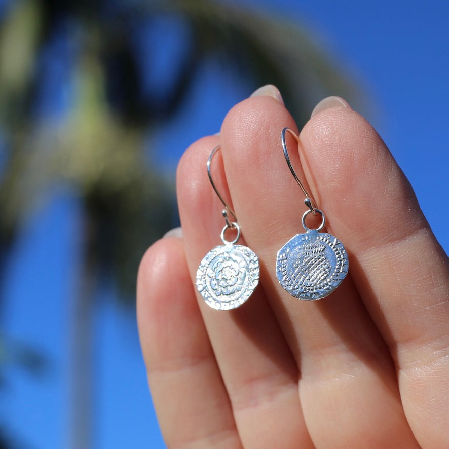 The Penny, Earrings -  Replica of the James I Penny Second Coinage 1604 - 1619