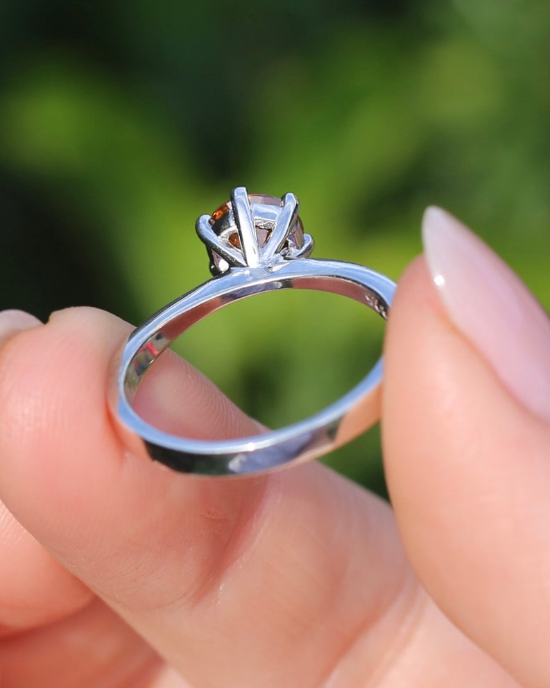 1.9ct Australian Zircon Solitaire, 6 claw set Sterling Silver, size P1/2 or 8, 3.0g