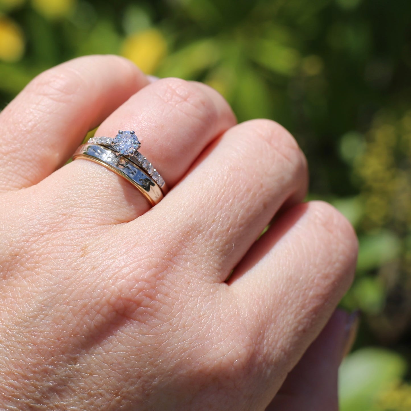 On hold Early Brilliant Cut 0.45ct Diamond Ring, with Grain Set Diamond Shoulders, 18ct White Gold, size 6.5 or M1/2