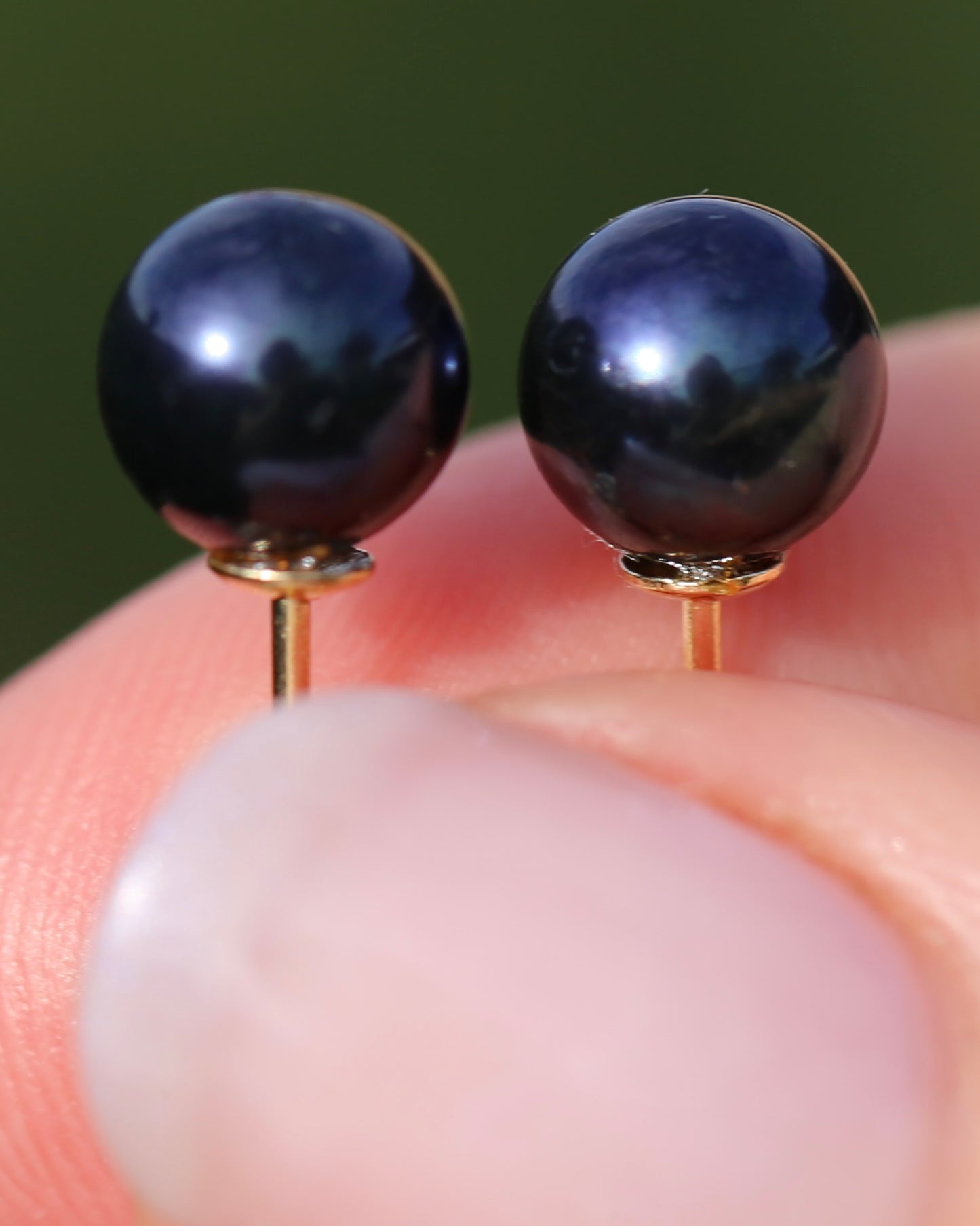 7mm Dyed Freshwater Pearl Studs, 14ct Yellow Gold, 1.38g