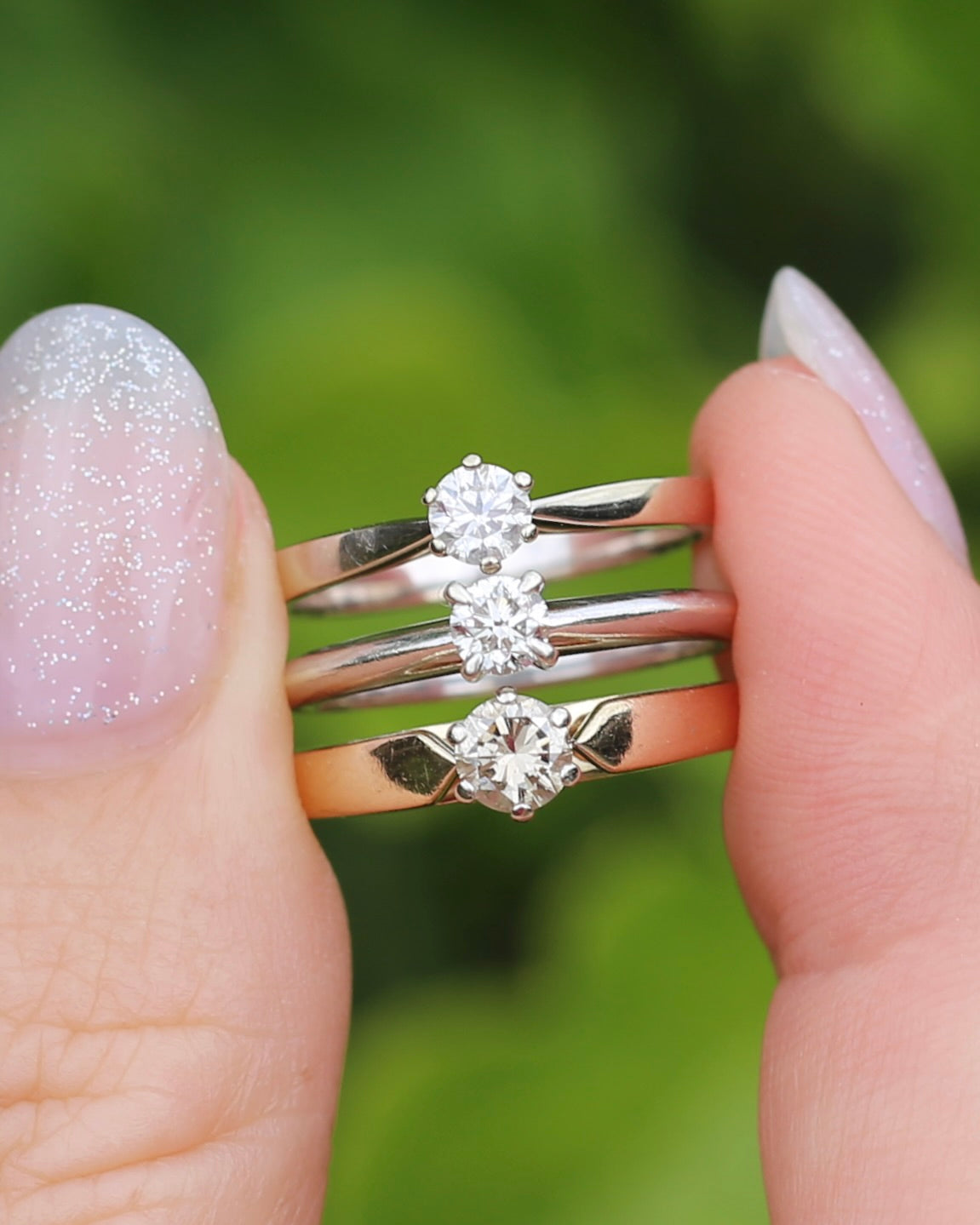 0.2ct Natural Diamond Solitaire, Talon Claw Set, 9ct White Gold, size 5 or J1/2, 2.2g