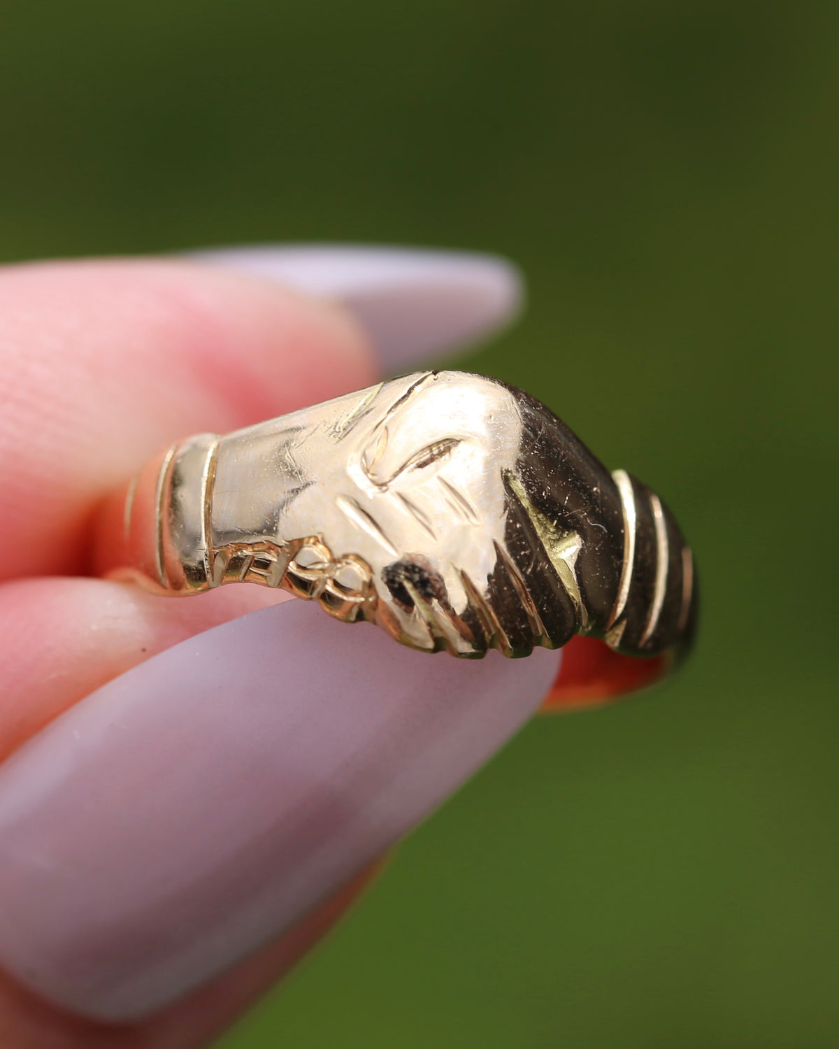 Vintique 15ct Fede Ring, 15ct Yellow Gold, size 7.5 or just over O1/2, 4.24g