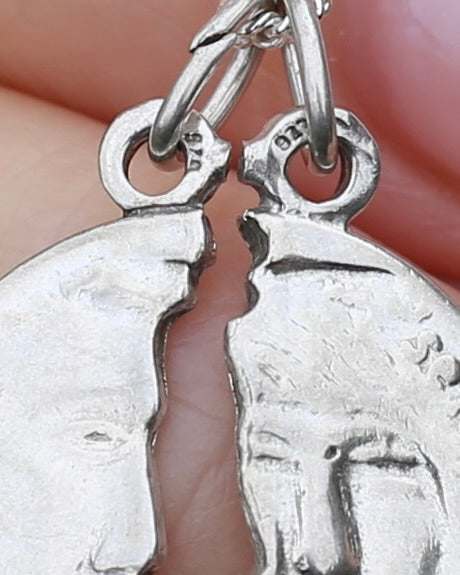 Divisi Ma Sempre Uniti Pendant Pair, Sterling Silver, 3.65g