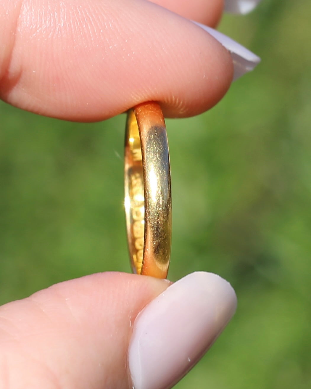 1928 Birmingham Made 22ct 3mm Wedder, 22ct Yellow Gold, size N1/2 or just over 6.75, 3.81g