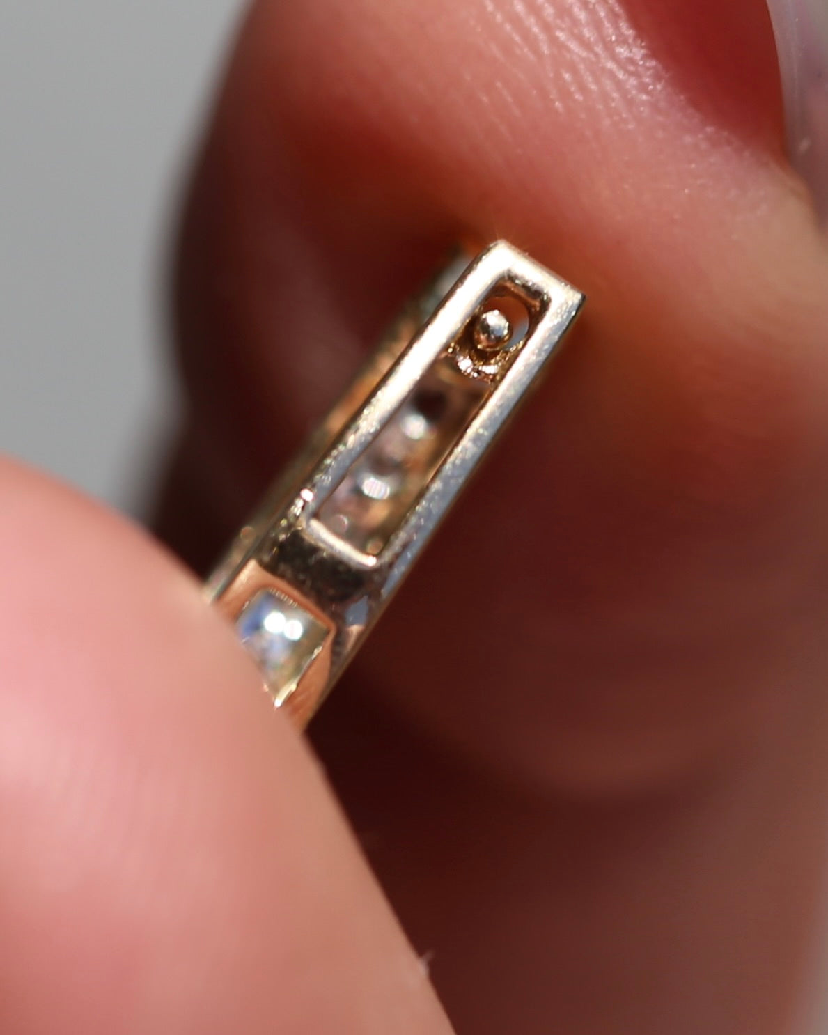 Mixed Metal Natural Diamond Huggies, 10ct Yellow and White Gold, 16 x 3.4mm, 2.45g
