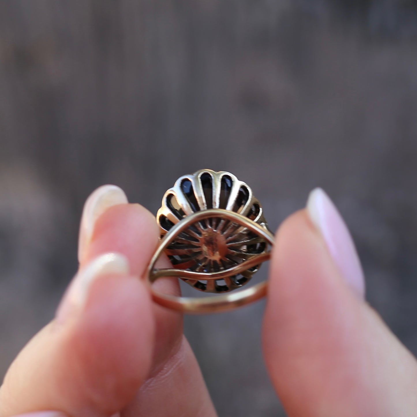 Gorgeous 1973 7.5ct Smoky Quartz Cocktail Ring, size N or 6.75