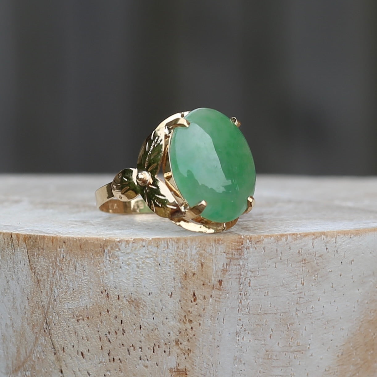 Oval on sale jade ring