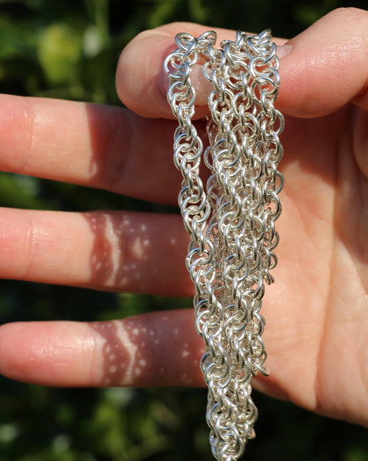 62cm Twisted Double Cable Silver Chain, 38.96g