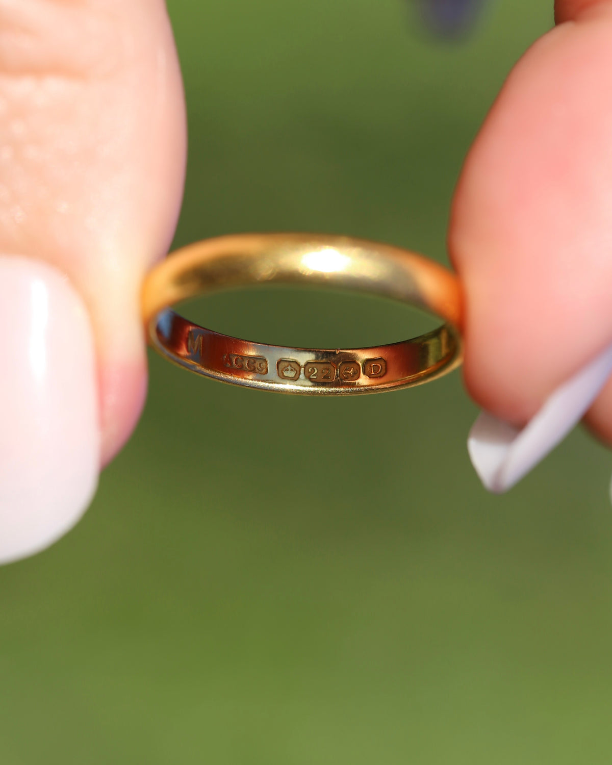 1928 Birmingham Made 22ct 3mm Wedder, 22ct Yellow Gold, size N1/2 or just over 6.75, 3.81g