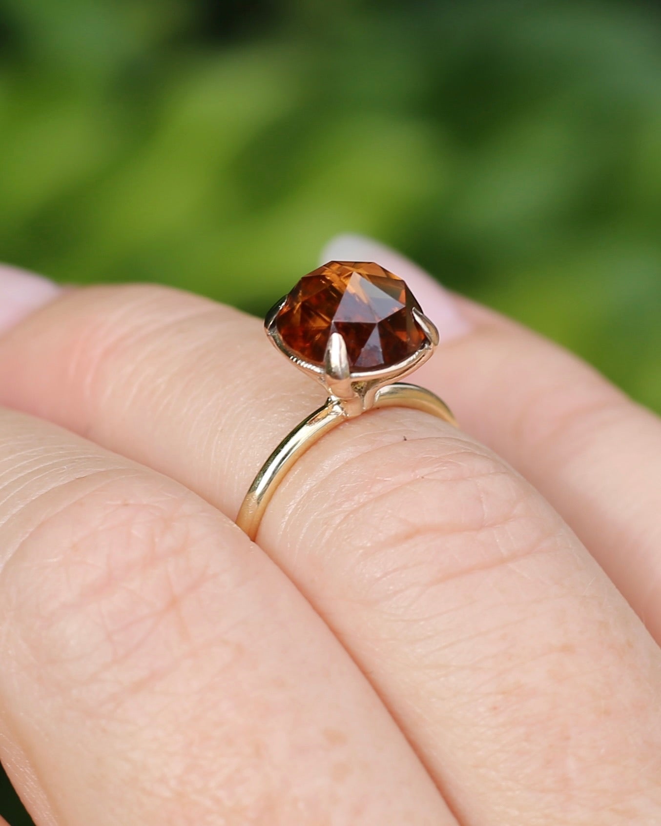 3.87ct Rose Cut Australian Zircon Ring, Claw Set in 9ct Yellow Gold, size 5.25 or K, 2.40g