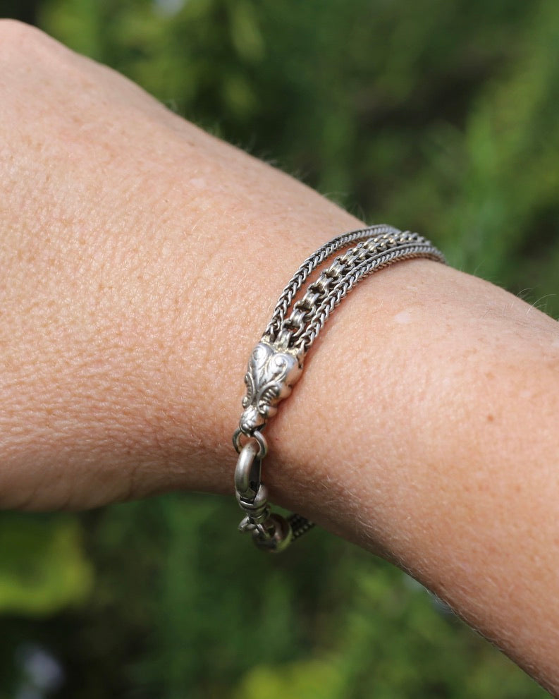 Vintique Albertina Bracelet or Extender with Swivel Albert Clasp, 18.5cm or 7.25 inches, 11.43g