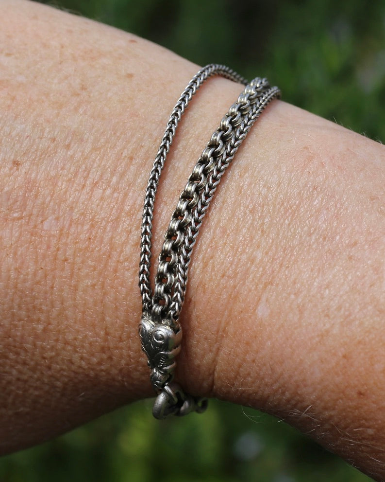Vintique Albertina Bracelet or Extender with Swivel Albert Clasp, 18.5cm or 7.25 inches, 11.43g