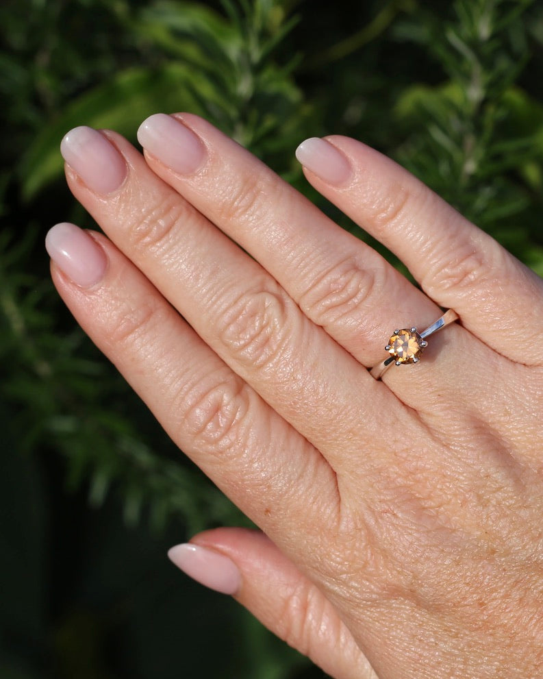 1.9ct Australian Zircon Solitaire, 6 claw set Sterling Silver, size P1/2 or 8, 3.0g