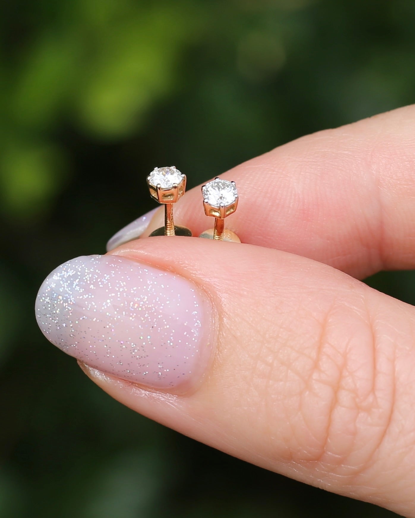 0.3ct Natural Diamond Screw Back Studs, 18ct Yellow Gold, 1.02g