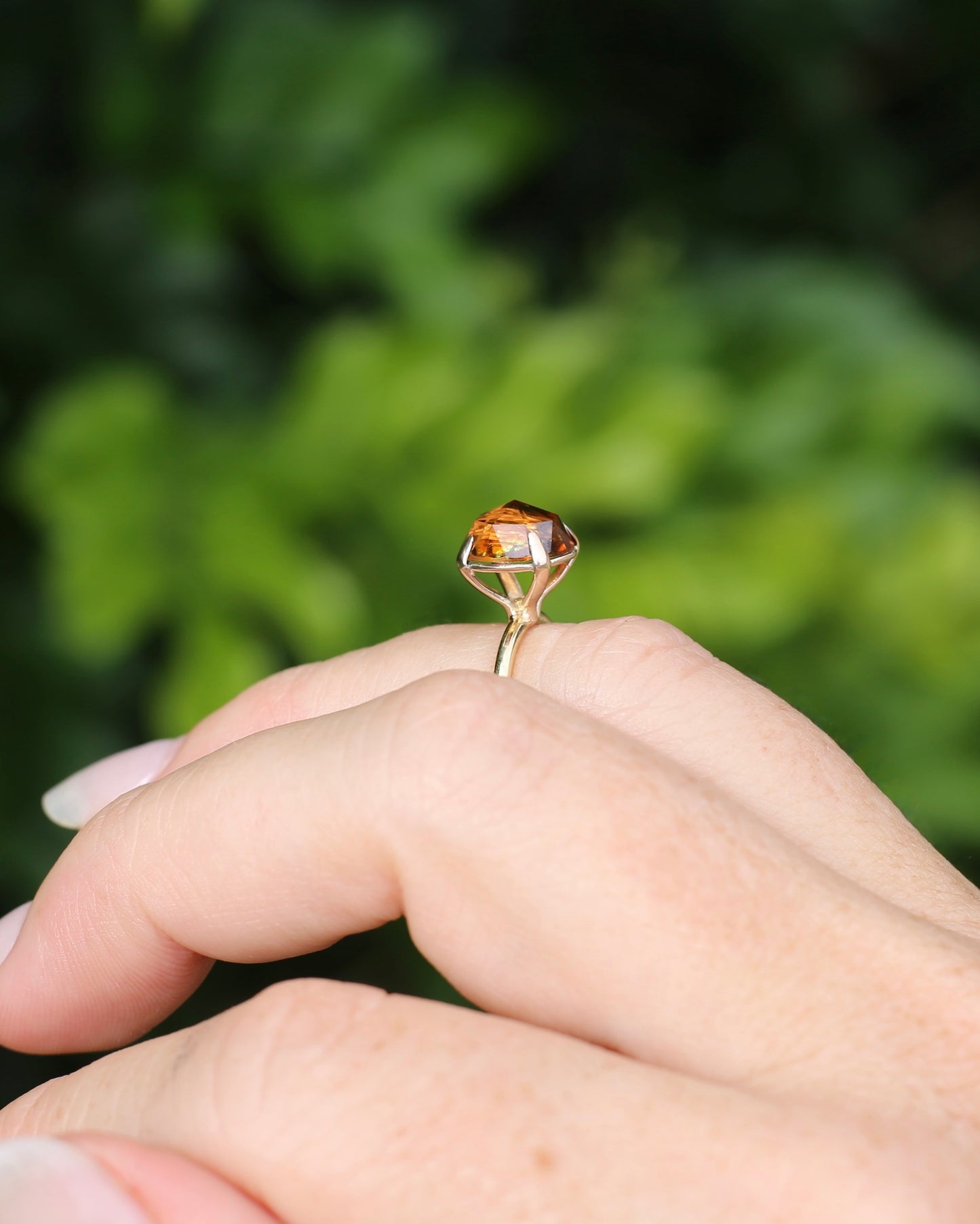 3.87ct Rose Cut Australian Zircon Ring, Claw Set in 9ct Yellow Gold, size 5.25 or K, 2.40g