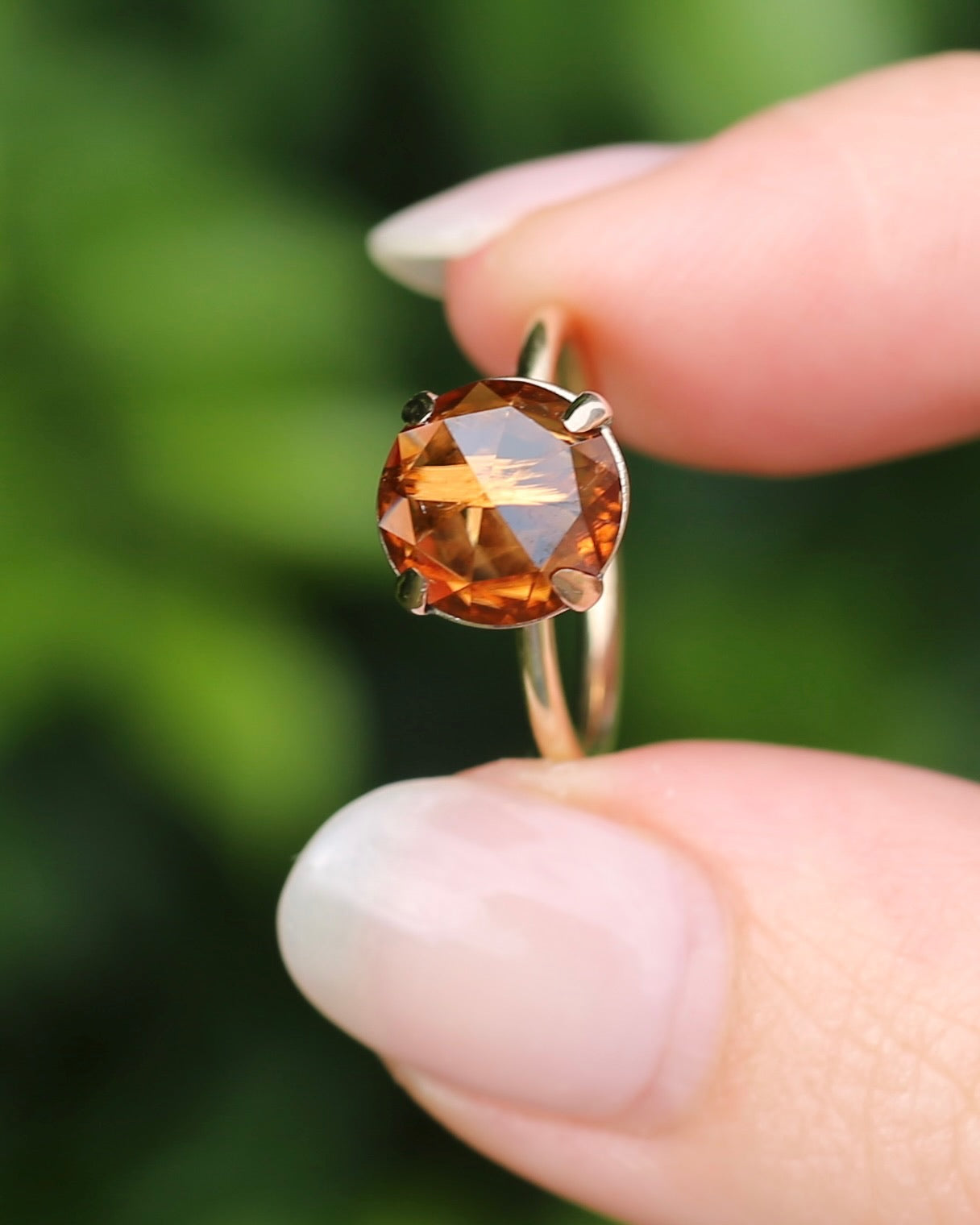 3.87ct Rose Cut Australian Zircon Ring, Claw Set in 9ct Yellow Gold, size 5.25 or K, 2.40g
