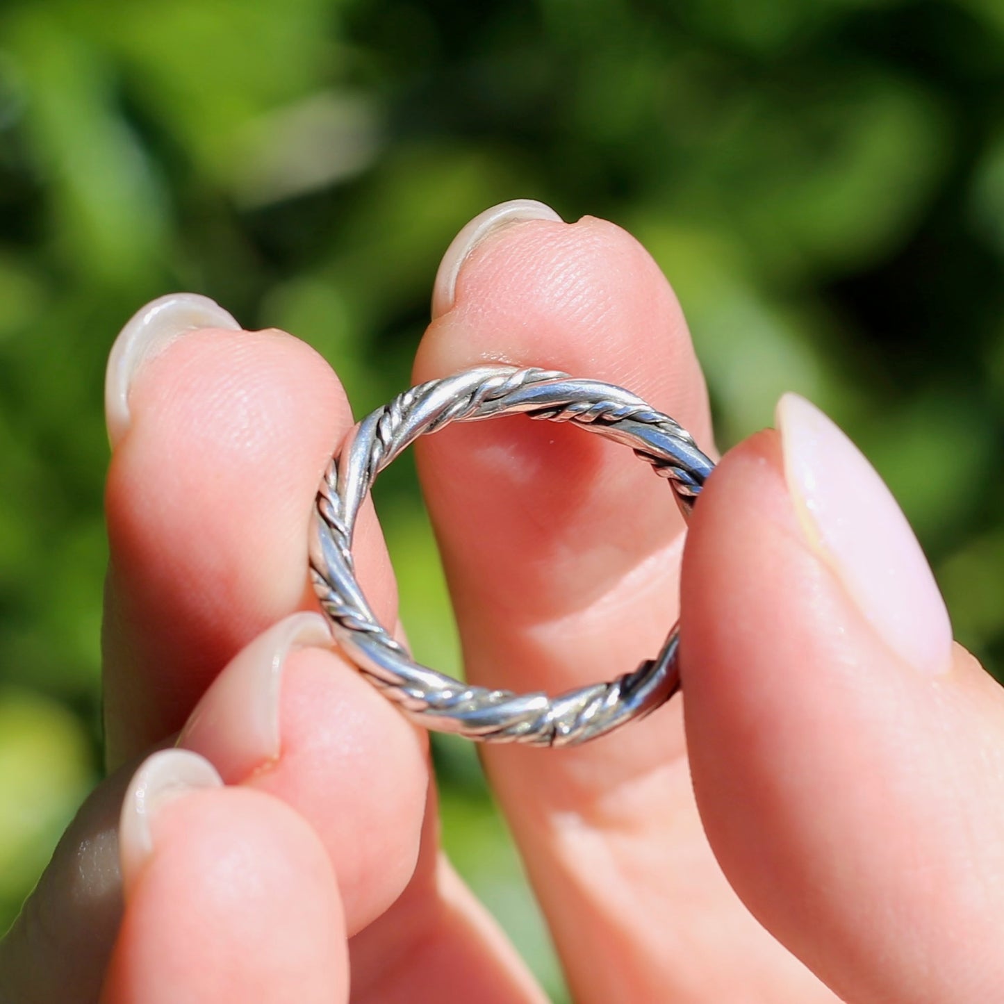 Twisted Rope Ring, Sterling Silver, size O or 7.25