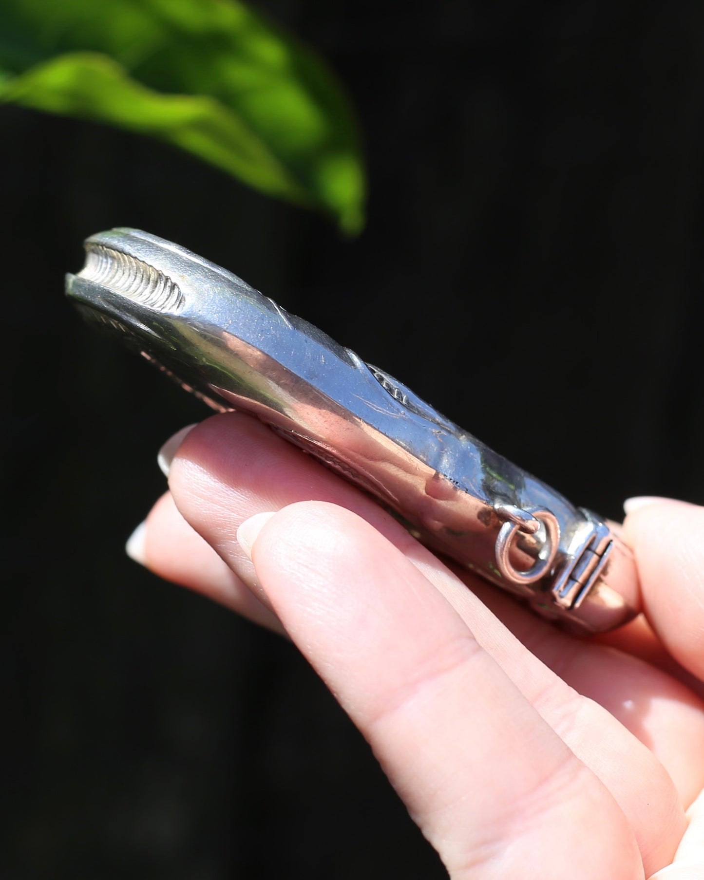 Art Nouveau Inspired Floral Repousse Vesta Case, Sterling Silver, 30.6g