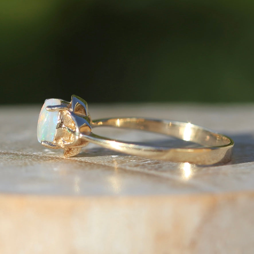 Rough cut clearance opal ring