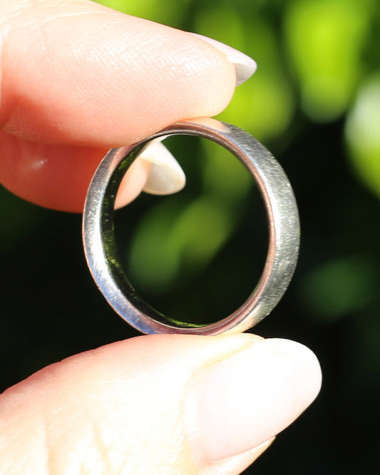 5.4mm Half Round Silver Band, Sterling Silver, Size W or 11, 6.44g