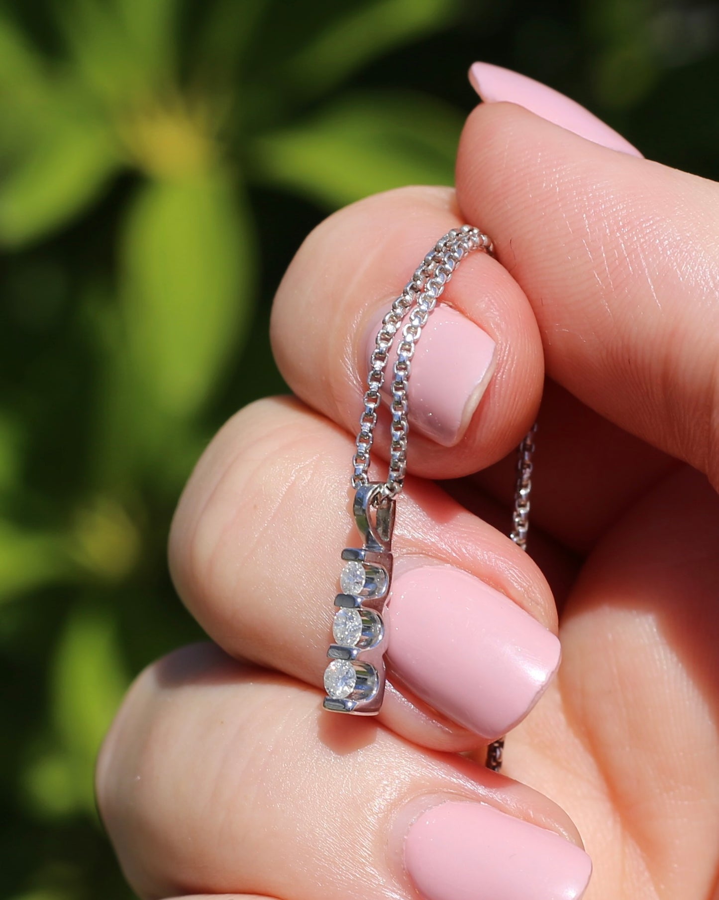 Second Glance - 0.2ct Natural Diamond Trilogy Pendant, 9ct White Gold, 0.87g