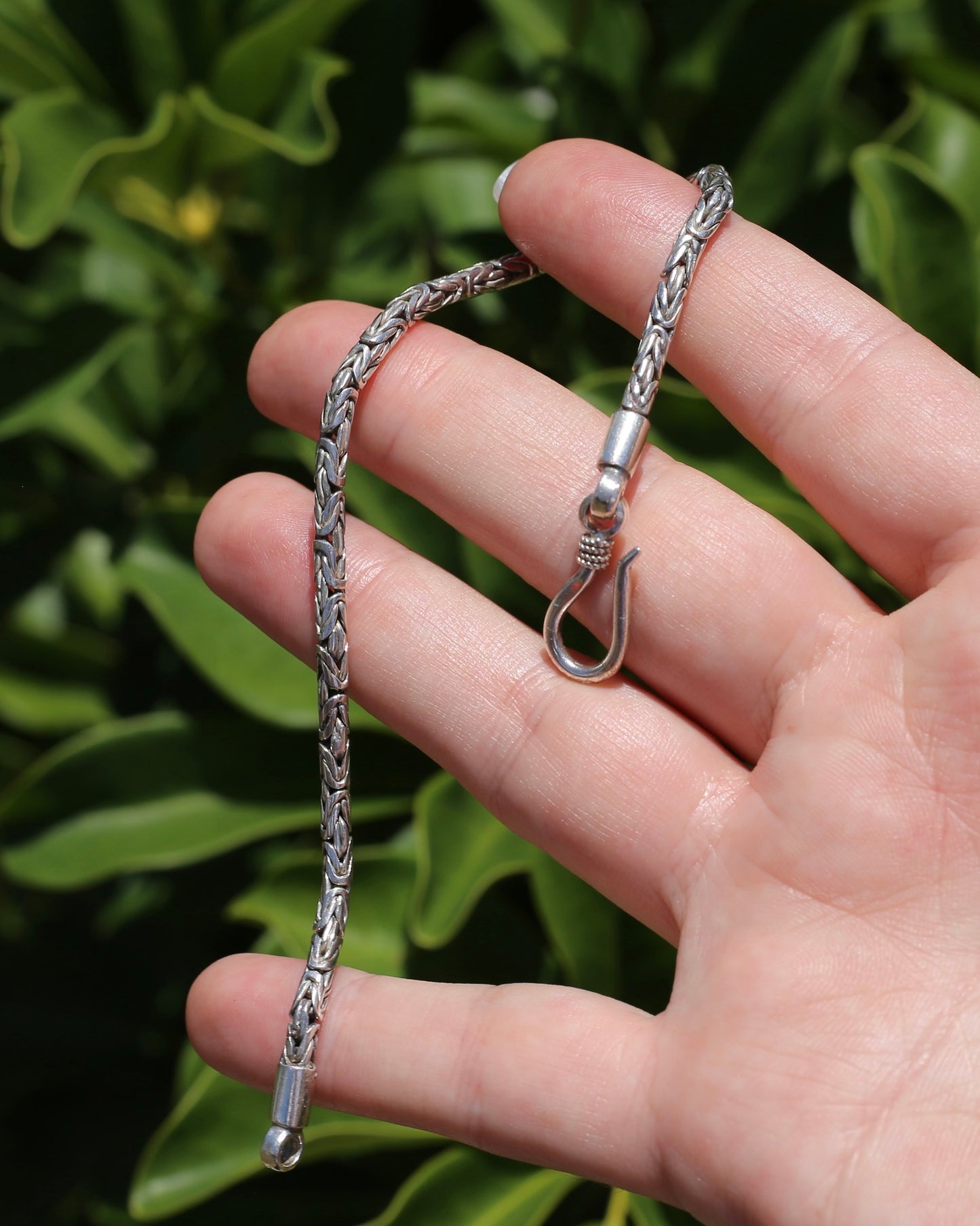 Sterling Silver Byzantine Silver Bracelet or Extender with Hook Clasp, 21cm or 8.25 inches, 11.72g