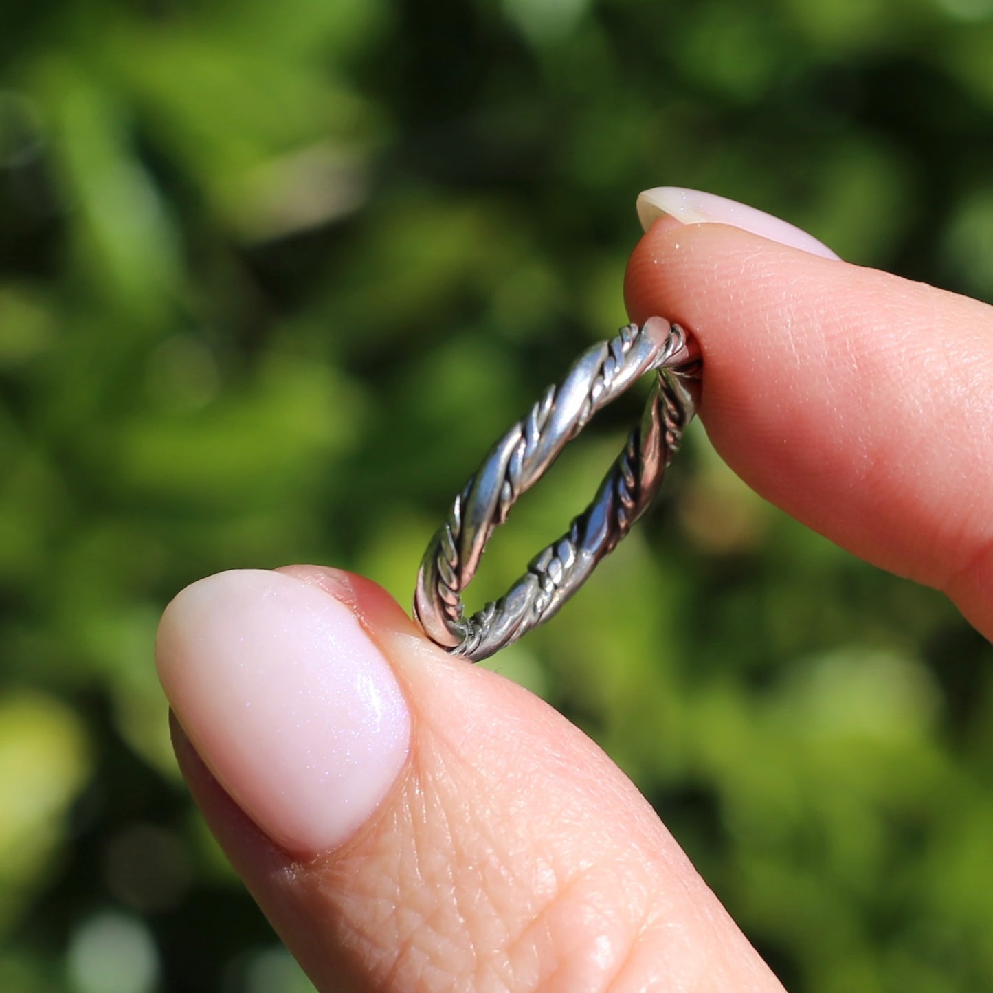 Twisted Rope Ring, Sterling Silver, size O or 7.25