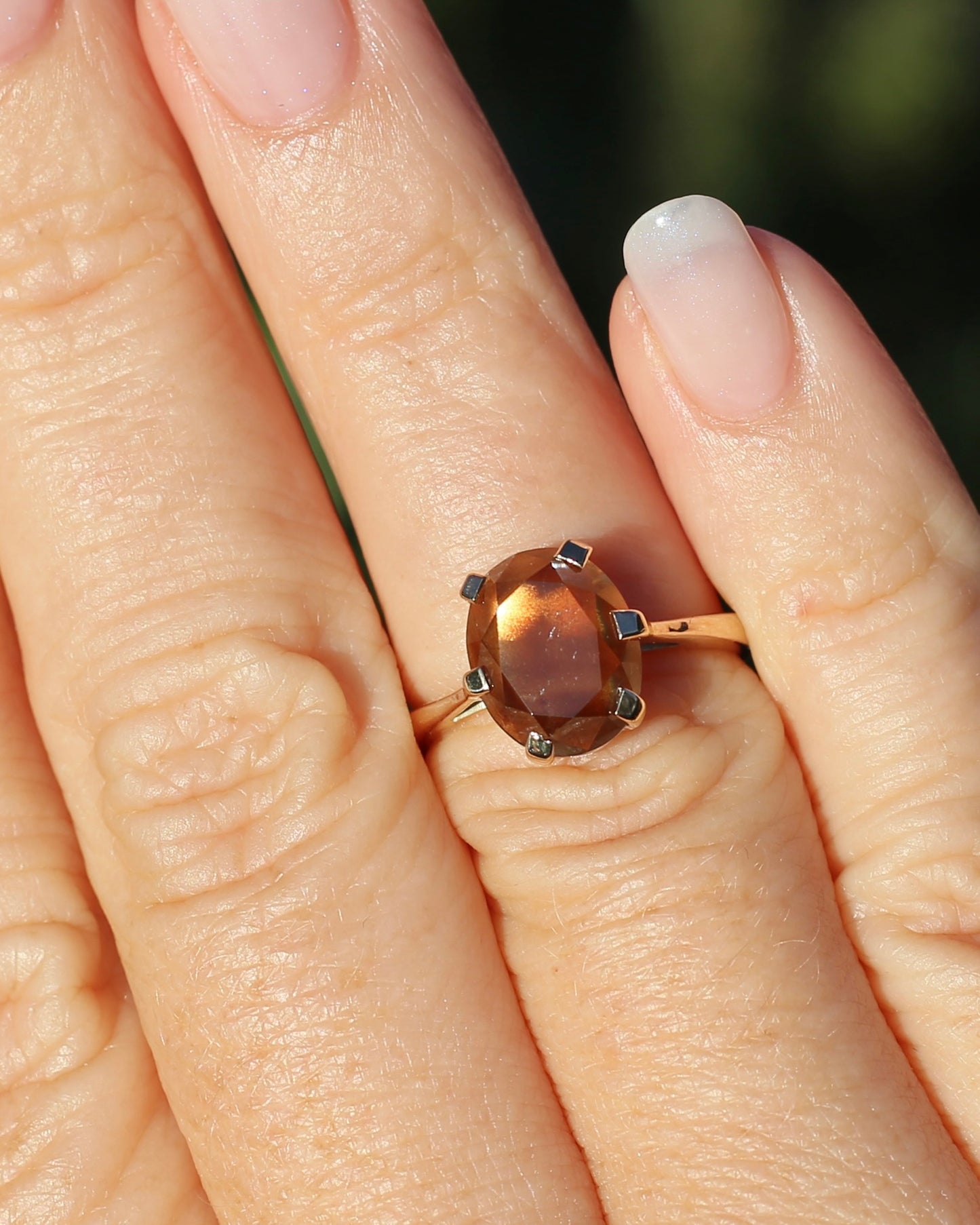 ON HOLD 3.95ct Fancy Cut Tanzanian Umba Sapphire in Vintage 9ct Yellow Gold, size L or 5.75, 2.80g