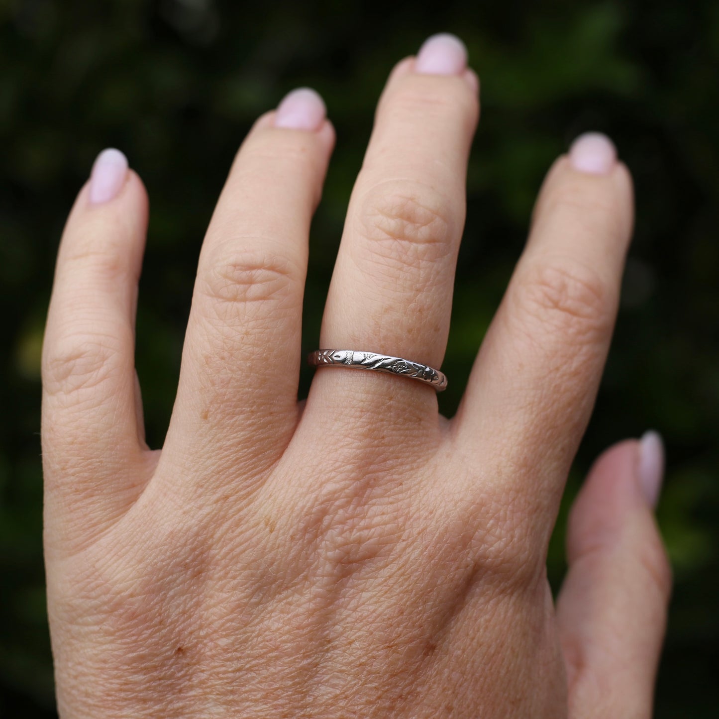 1940s Palladium Orange Blossom Wedding Ring, Palladium, size R1/2 or 9