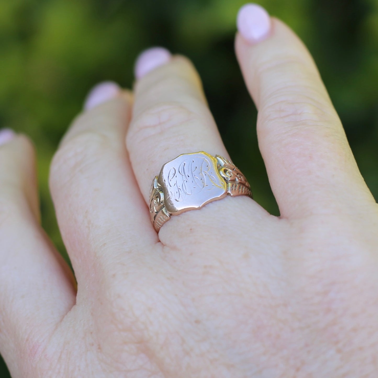 Antique Signet Ring, 9ct Gold, size Q or 8.25