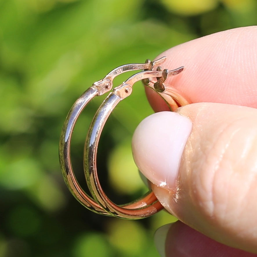 24mm Rose Gold Hoops, 9ct Rose Gold, 1.22g