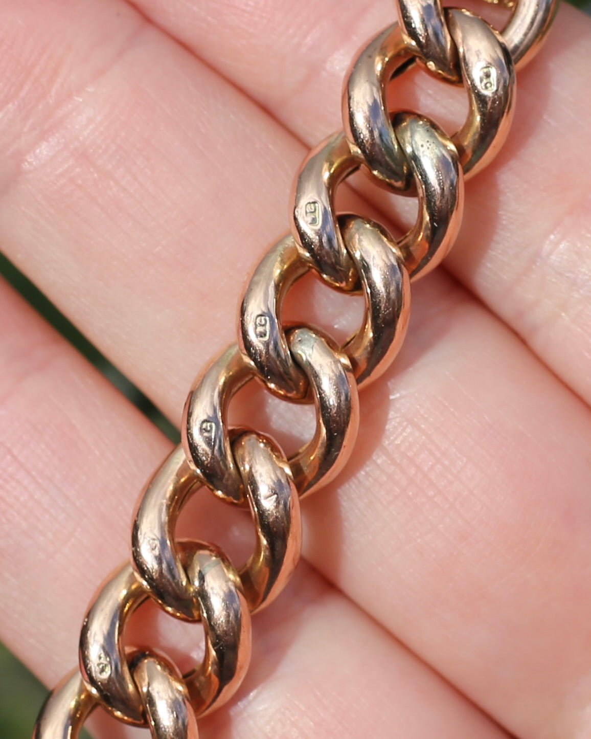 20.5cm Old Rose Gold Semi Hollow Day and Night Bracelet, 9ct Old Rose Gold, 17.29g
