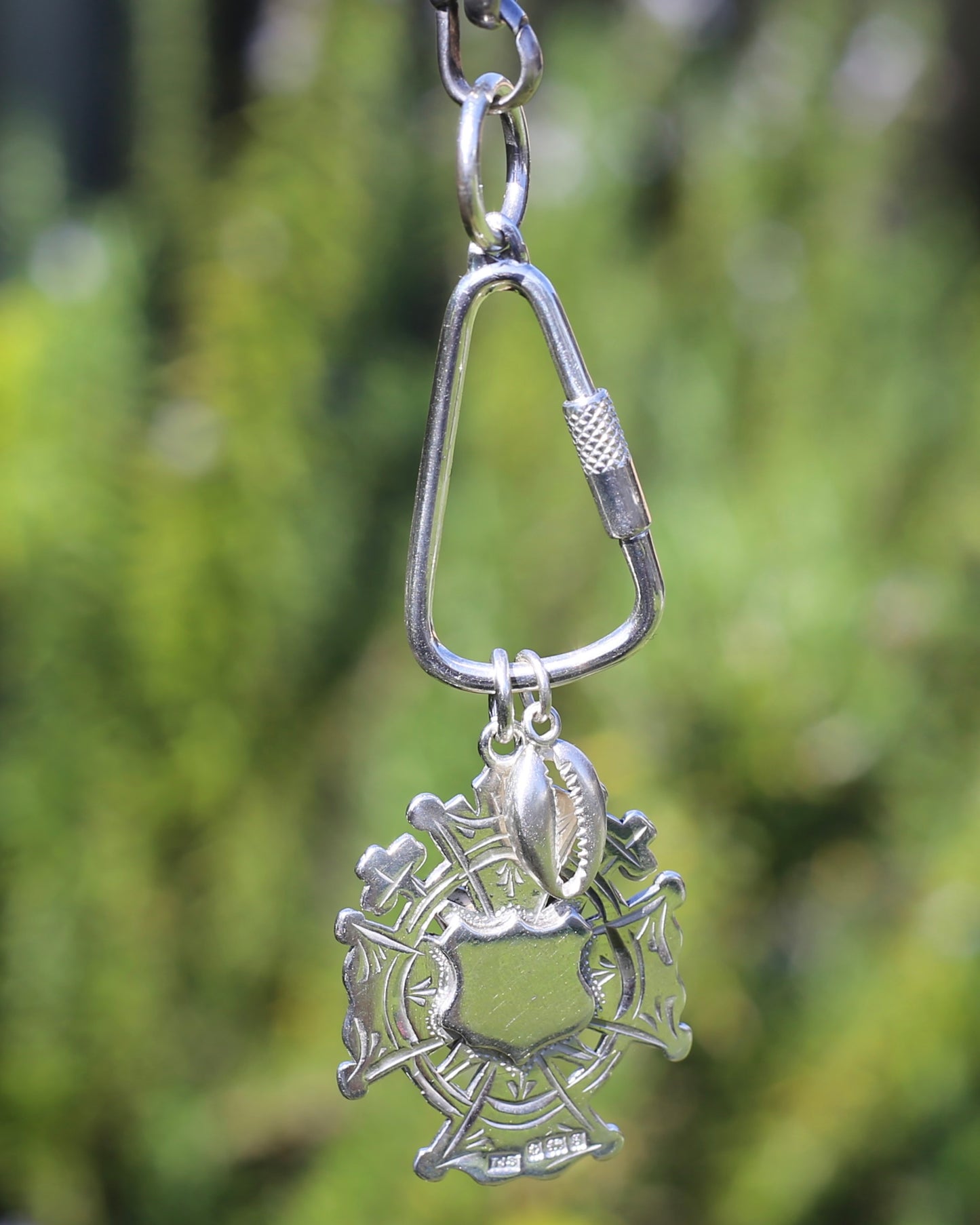 Sterling Silver Carabiner on Chunky Soldered Jump Ring, 5.7-5.9g