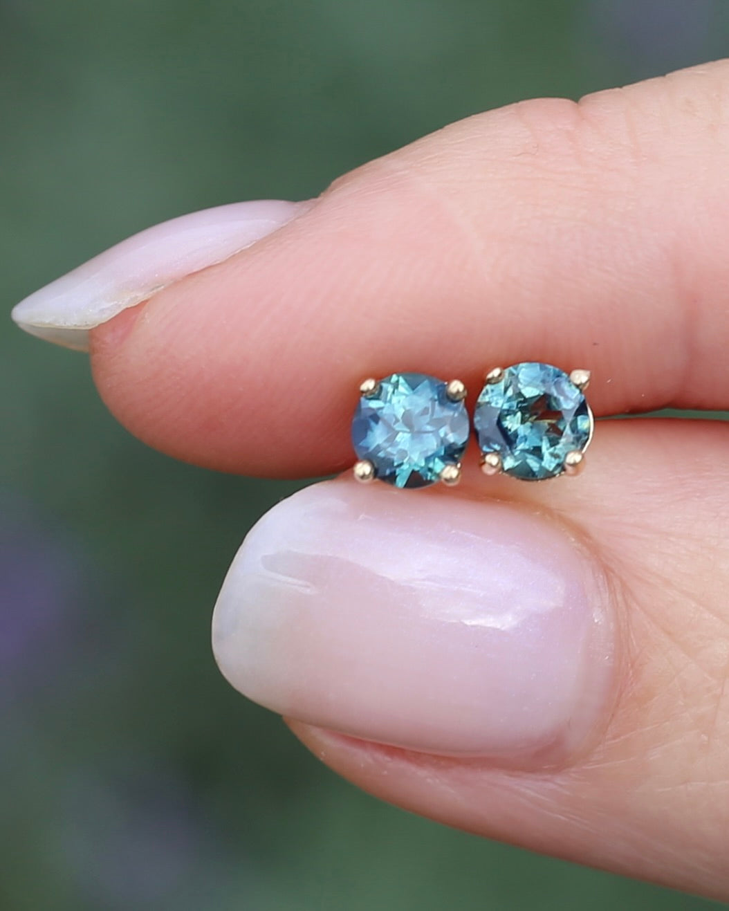 1.2ct Parti Sapphire Studs, 9ct Yellow Gold, 0.76g