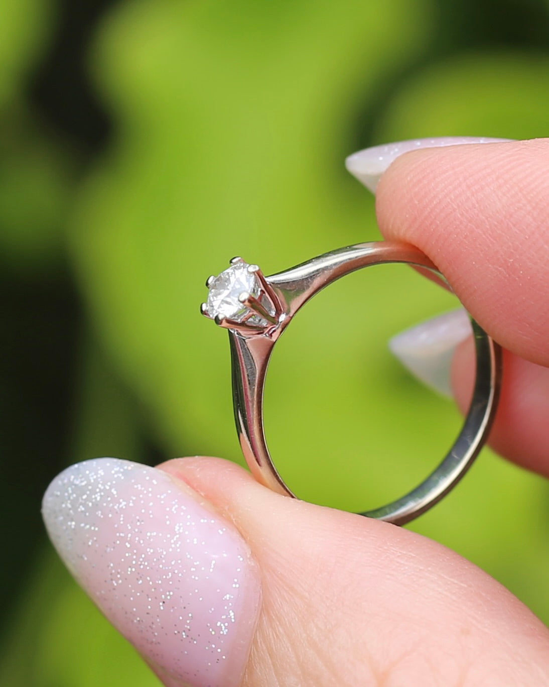 0.25ct Natural Diamond Solitaire, 18ct White Gold, 6 Claw, size L or 5.75, 2.09g