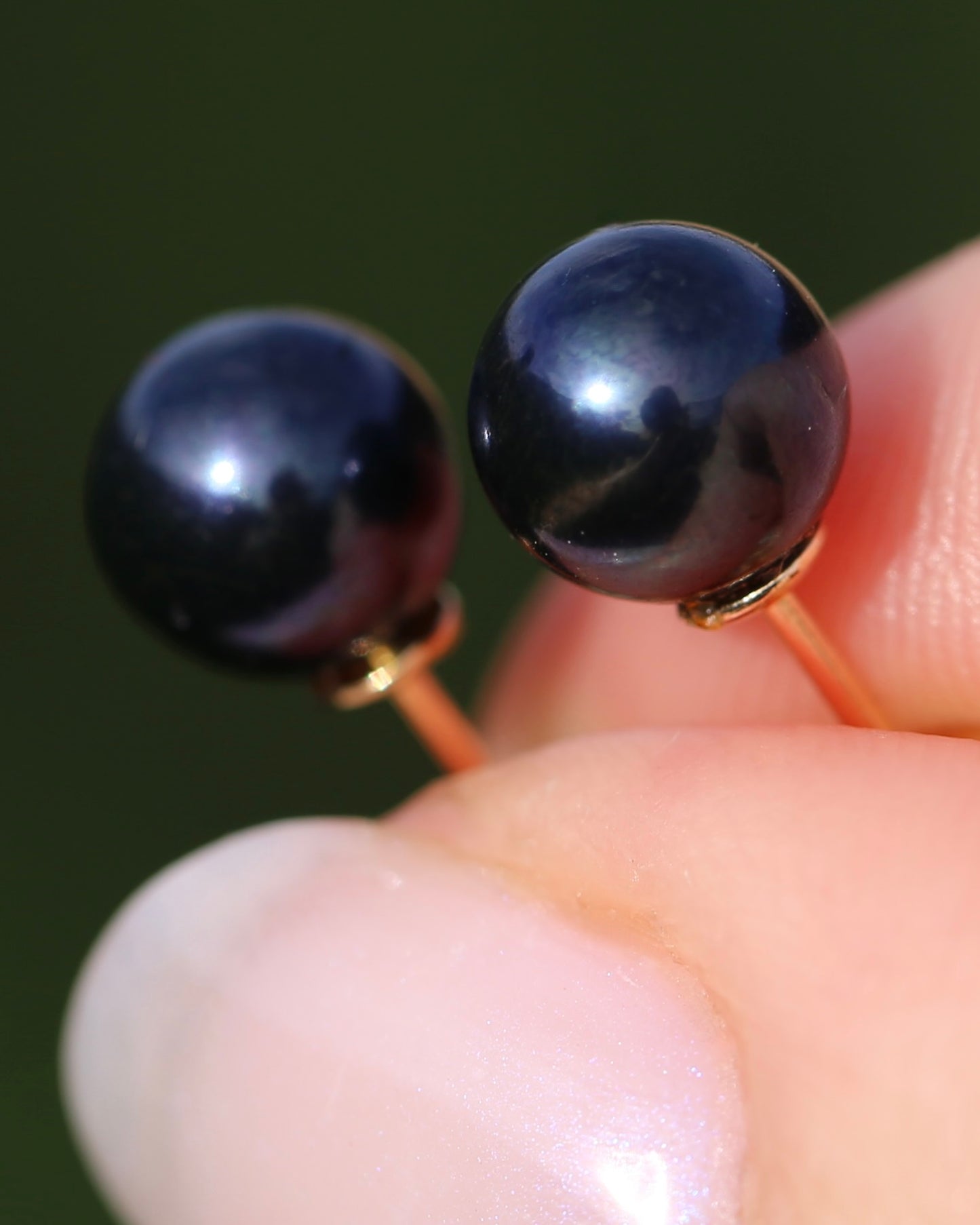 7mm Dyed Freshwater Pearl Studs, 14ct Yellow Gold, 1.38g