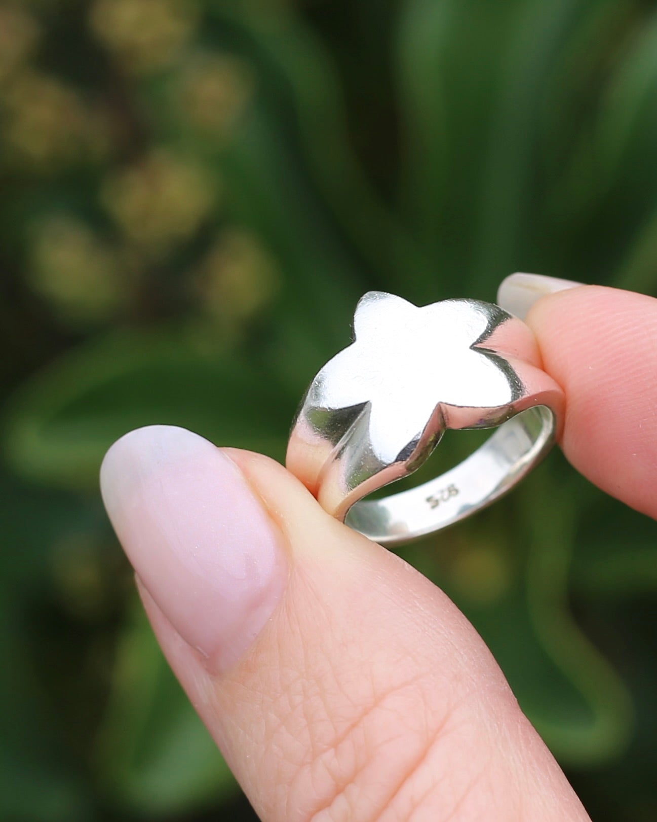 Chunky Vintage Silver Star Ring, Sterling Silver, size L or 5.75, 9.78g