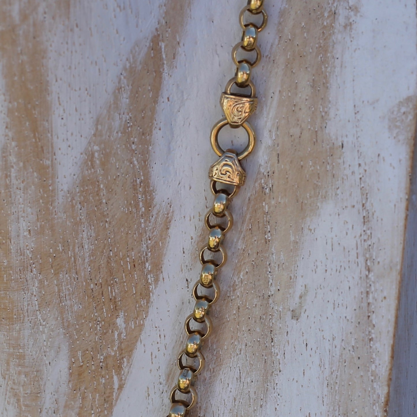 Vintage Belcher Chain with Gorgeous links and Double Albert Clasp, 9ct Gold, 49cm 23.62g