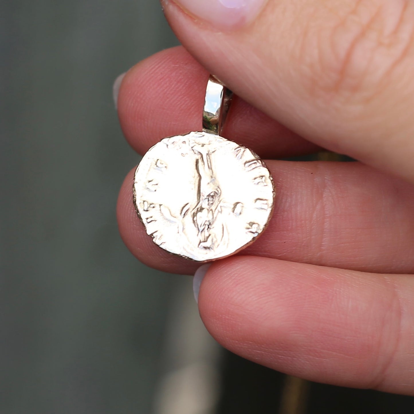 Faustina the Elder Coin Pendant,Cast From a 141-161AD Silver Denarius, avail in  Silver and Gold