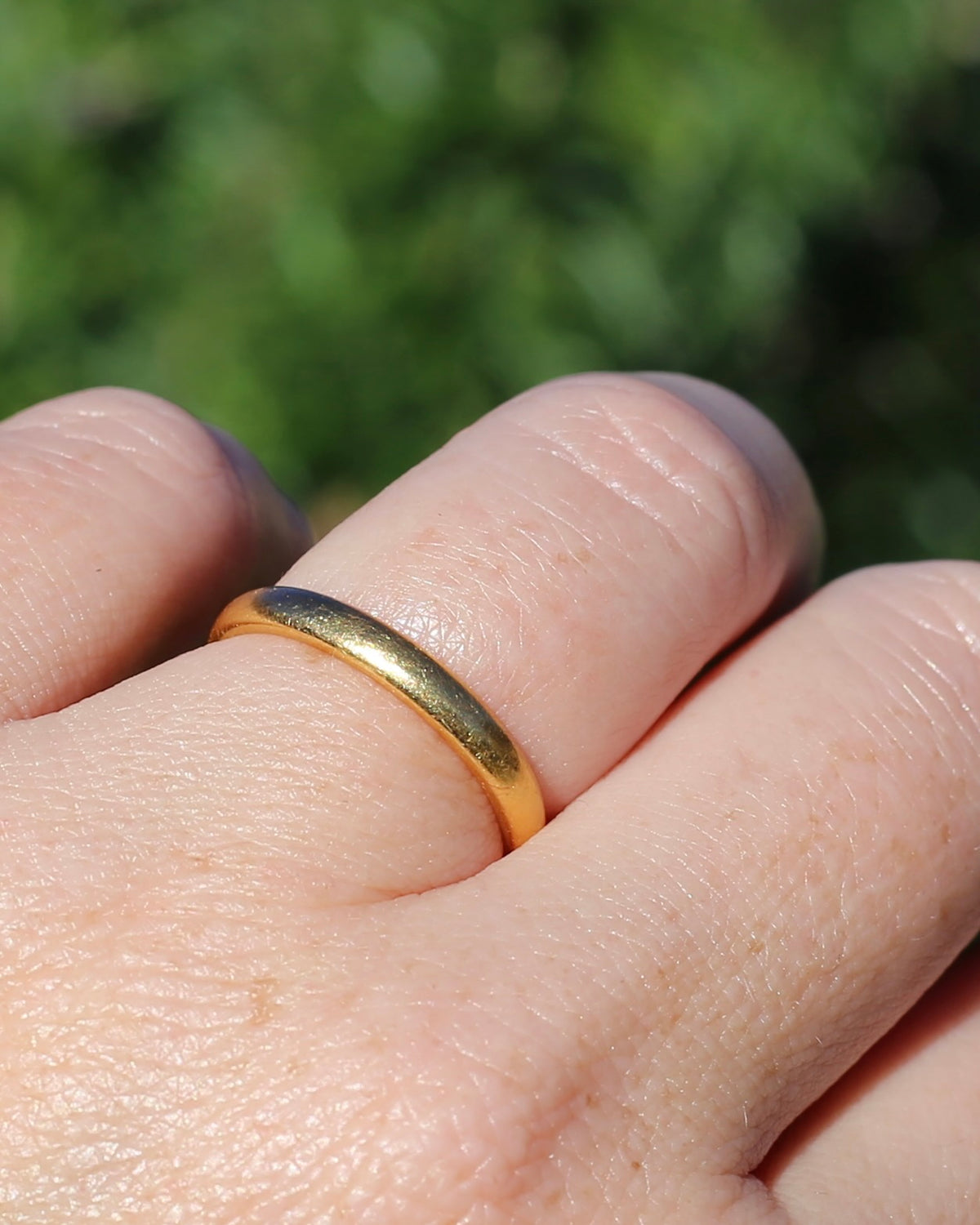 1928 Birmingham Made 22ct 3mm Wedder, 22ct Yellow Gold, size N1/2 or just over 6.75, 3.81g