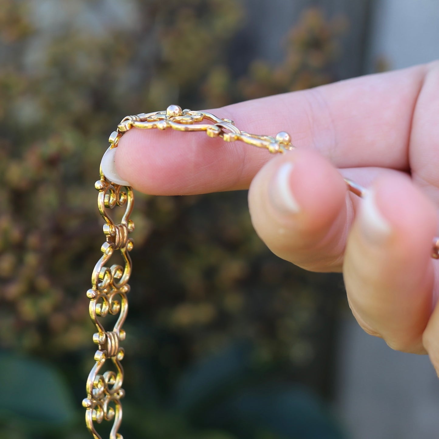 Antique 15ct Gold Fancy Link Patterned Bracelet, 17.2g, 17.5cm