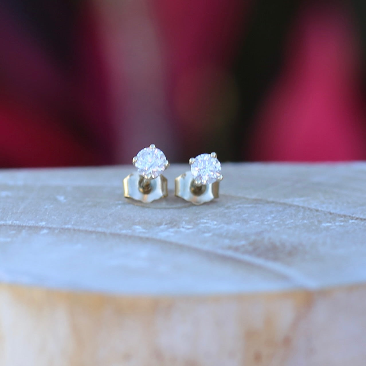 0.35ct TDW Diamond Studs, 10ct Yellow Gold Studs, 4 Claw Gold, 10ct Yellow Gold