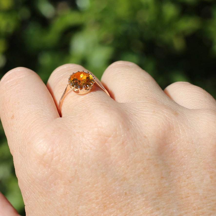 Early Australian Joseph Lawrence Oval Paste Ring, size R or 8.75