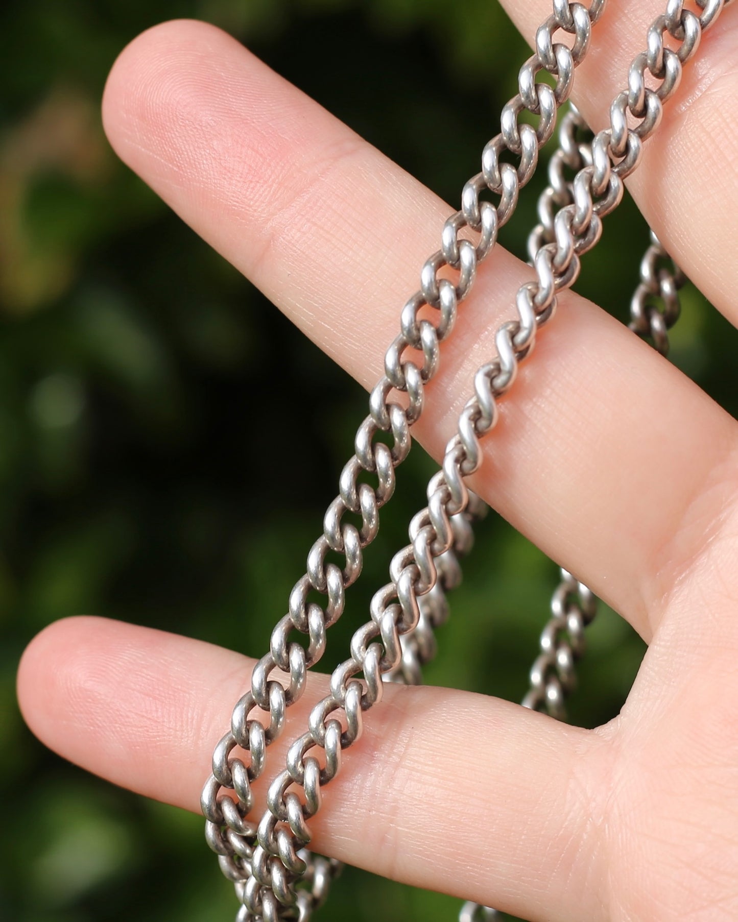Vintage Silver Albert Chain, Likely American Made, Double Albert Clasp and Removable T-bar, Sterling Silver, 51.5cm