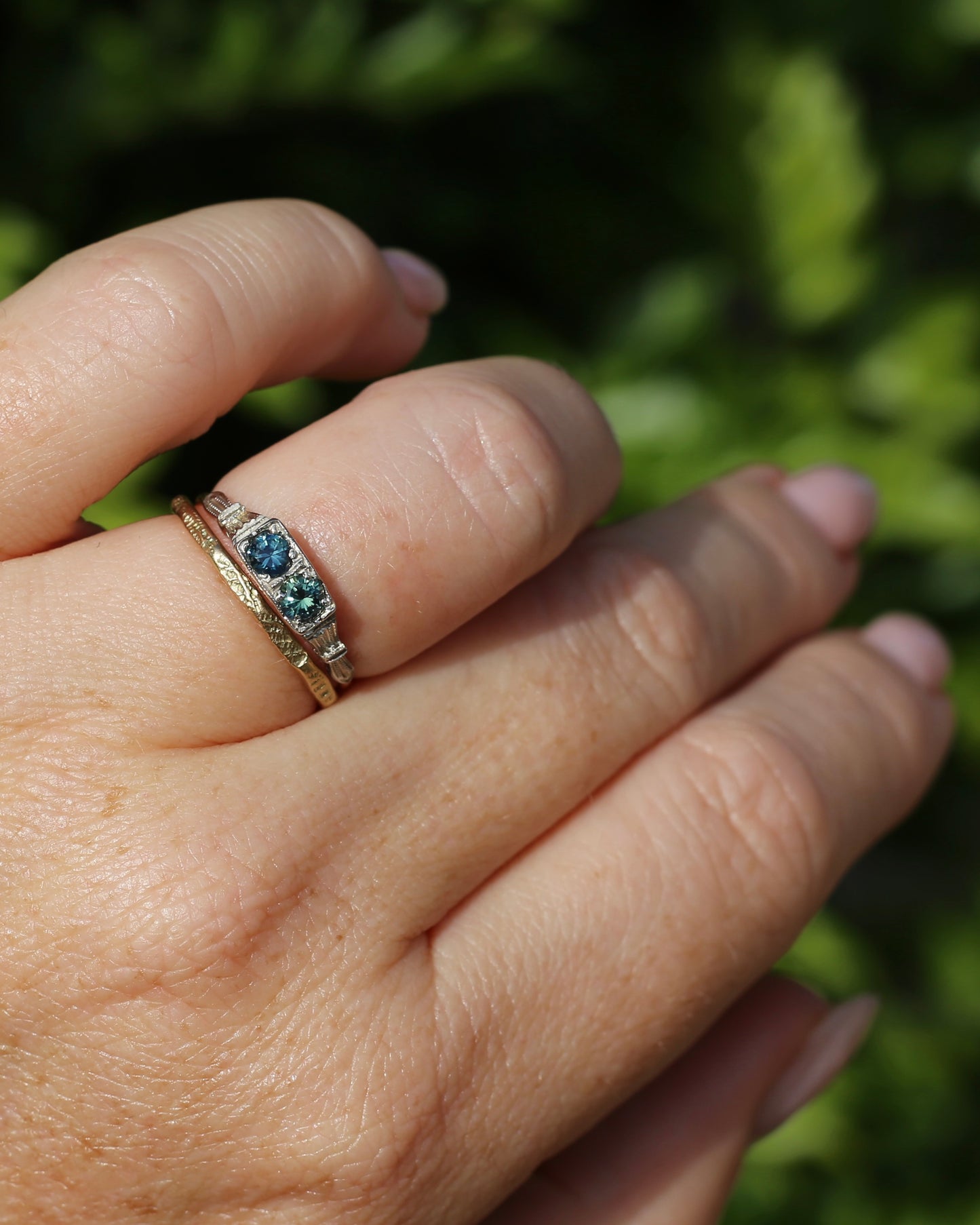 Vintage Rustic Gold Ring, 9ct Yellow Gold, size P or 7.5, 1.1g