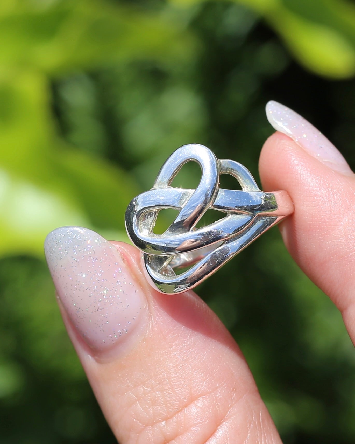 Celtic Feel Swirl Ring, Sterling Silver, size 6.5 or M1/2 (might fit smaller due to width), 6.81g