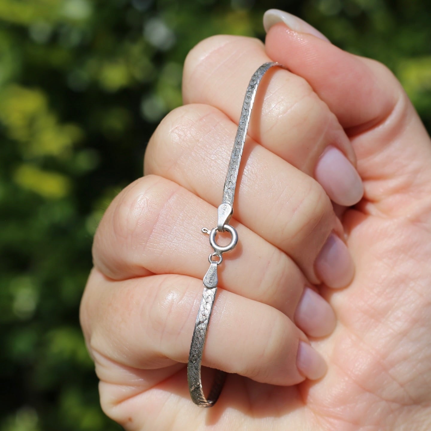 Vintage Bow Serpentine Neckalce and Bracelet, Sterling Silver